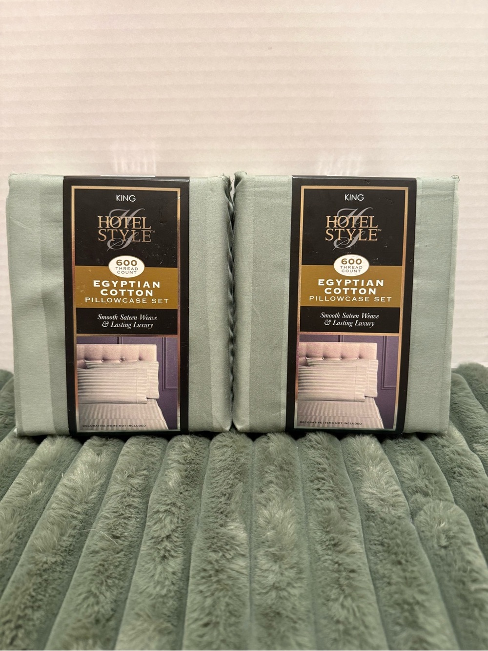 Egyptian Cotton Pillowcase Set - Sage Green (King) 2 PACK